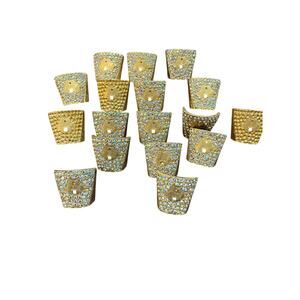 Rhinestones Freemason Masonic Cufflinks-NOS-Gold tone